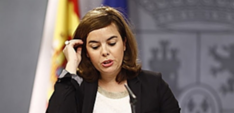 Soraya Sáenz de Santamaría durante la rueda de prensa posterior al Consejo de Ministros. / Europa Press