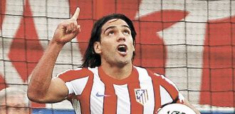 Falcao celebra el gol del empate ‘colchonero’. / Efe.