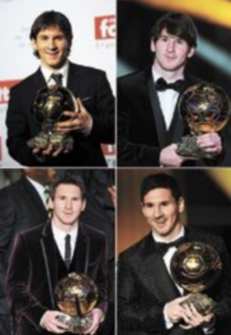 Messi entró el lunes en la Historia tras conseguir su cuarto trofeo consecutivo. / Afp