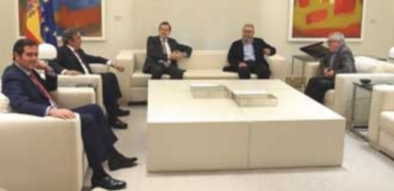 Rajoy transmite tranquilidad a los agentes sociales sin hablar de pactos 1 Antonio Garamendi (i)