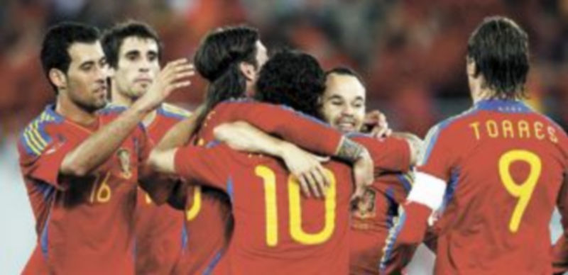 Alegría de los integrantes de la selección española