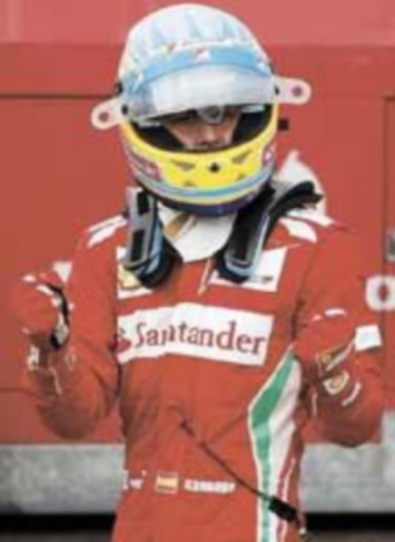 El asturiano festeja su excelente clasificación en Hockenheim. / A.D. (reuters)