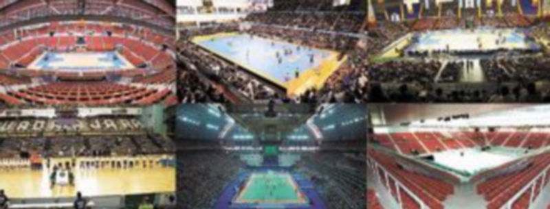 Imágenes de los seis pabellones que albergarán los encuentros de las distintas fases del Mundial. / Europa Press