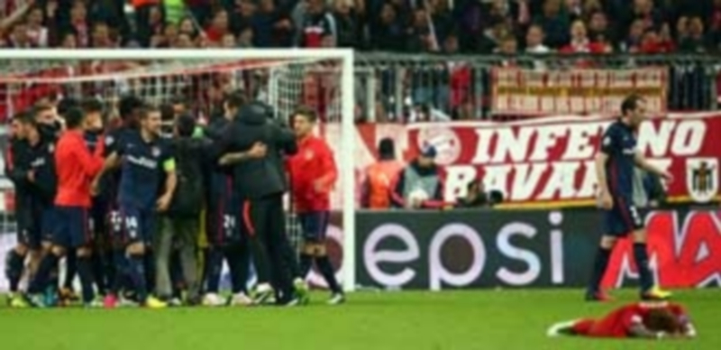 Los jugadores del Atlético de Madrid celebran el pase a la final de la Champions League