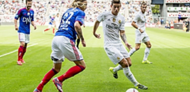 Sin alternativas de gol 1 El madridista James Rodríguez defiende la internada del jugador islandés del Valerenga