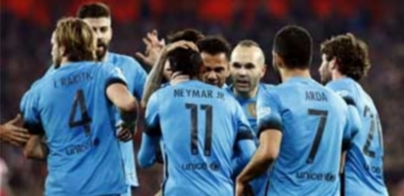 El Barça no añora a la ‘MSN’ 1 Neymar celebra con sus compañeros el segundo gol anotado al Athletic
