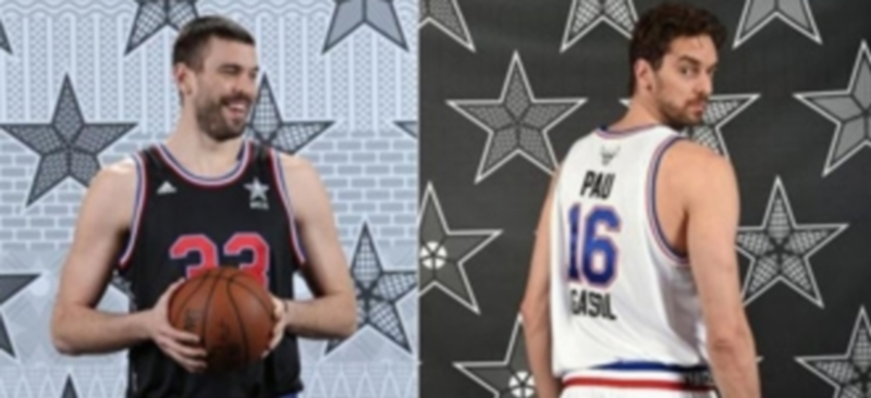 Marc (izquierda) y Pau Gasol protagonizarán el salto inicial del Partido de las Estrellas de la liga estadounidense