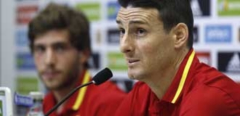 Aritz Aduriz comparece tras su regreso a una convocatoria de la Selección
