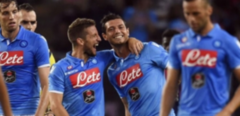 Jugadores del Nápoles en su amistoso disputado ante el FC Barcelona. / Agencias