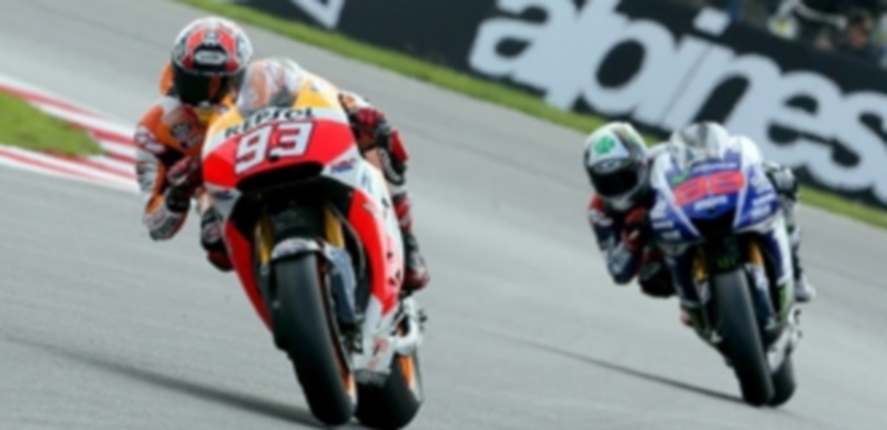 Los pilotos españoles Marc Márquez y Jorge Lorenzo