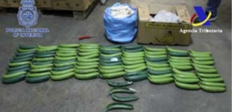 Interceptan 171 kilos de cocaína ocultos en bananas sintéticas 1 Las bananas sintéticas venían procedentes de Colombia. / Efe