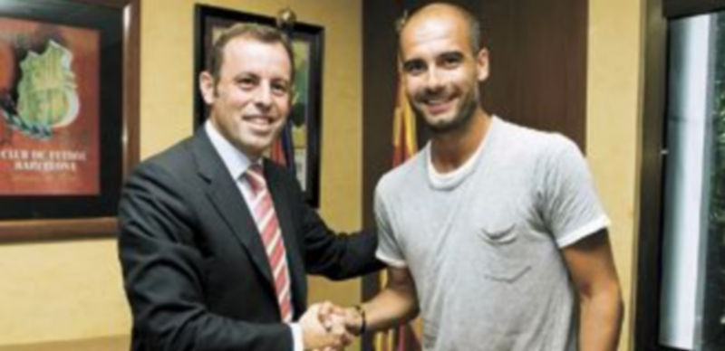 El mandatario azulgrana está pendiente de la renovación de Pep Guardiola