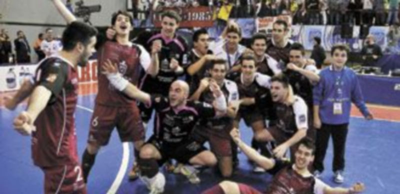 Así celebraron los jugadores del Caja Segovia su pase a la semifinal de la Copa de España de fúthol sala