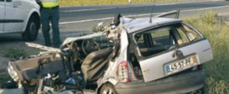 Estado en el que quedó el turismo después de la colisión. / EFE