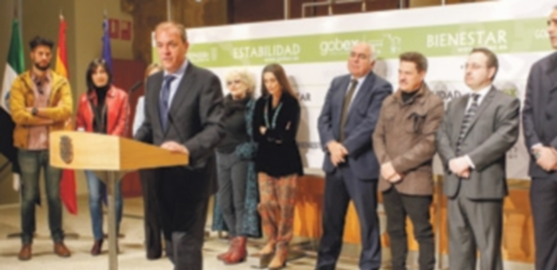 El presidente de la comunidad autónoma de Extremadura anunció que su Gobierno cumplió con el 70 % del programa del PSOE autonómico. / Europa Press