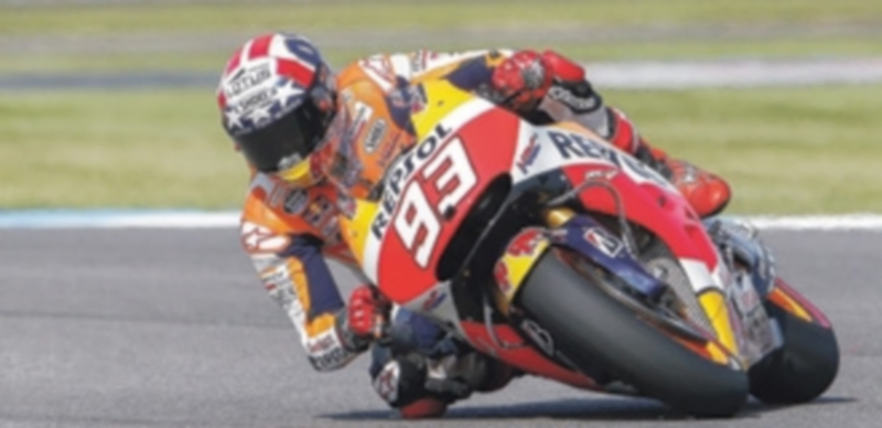 Marc Márquez saldrá desde la primera posición de la parrilla en Indianápolis por quinta vez en lo que va de Mundial. / EFE