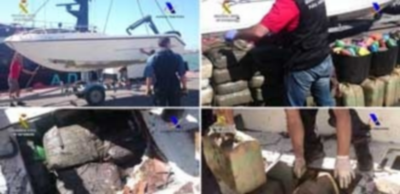 Detenidas 25 personas tras caer una red de tráfico de cannabis 1 La Guardia Civil y la Agencia Tributaria desarticularon una banda delictiva que introducía hachís en España en diversas embarcaciones con doble fondo. / Efe