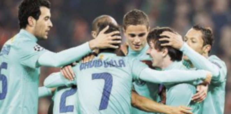 El Barcelona se llevó la victoria en el Dombass Arena gracias al tanto anotado por Leo Messi. / Efe