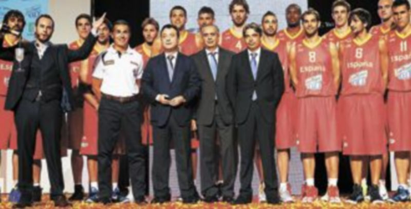 Los integrantes de la selección española de baloncesto