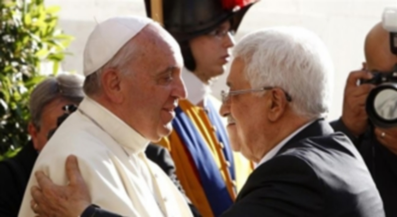 El papa Francisco junto al presidente de Palestina