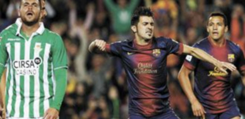 David Villa celebró su gol con rabia