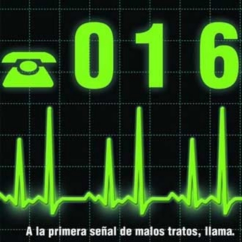 Eslogan contra la violencia de género con el número de atención a las víctimas. / E.P.
