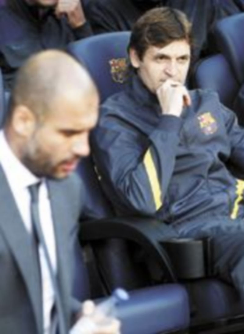 Vilanova y Guardiola compartieron banquillo durante cuatro años. / Reuters