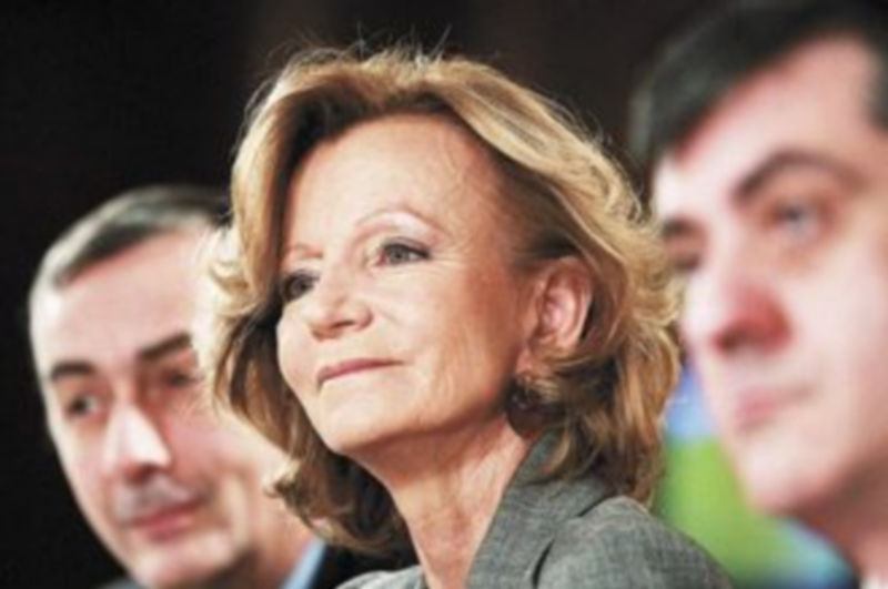 Elena Salgado durante la presentación de ayer de los datos de ejecución presupuestaria. / Efe