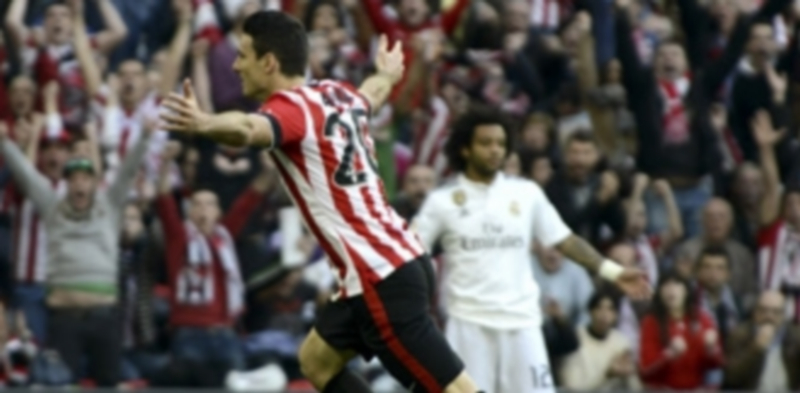 Aduriz celebra el gol de la victoria ante el Real Madrid