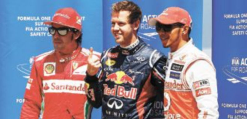 Hamilton y Vettel serán los principales adversarios del piloto español en este final de Mundial. / Reuters