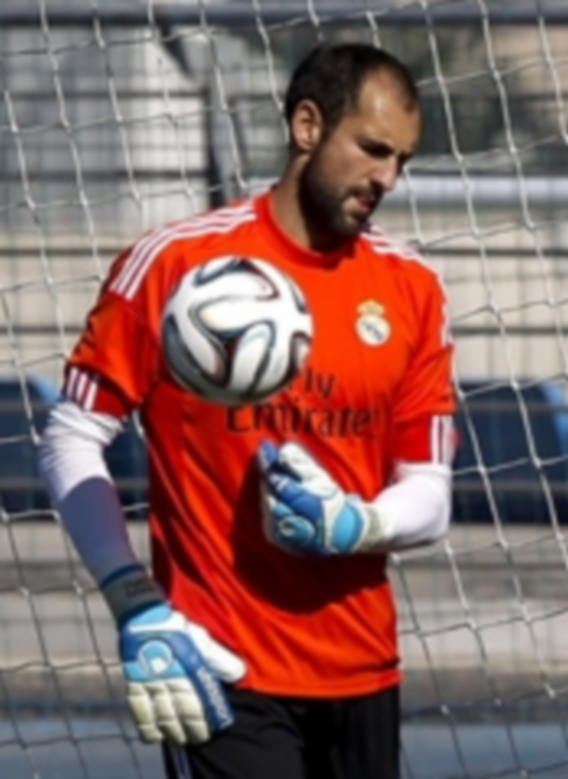 Diego López en su último entrenamiento con el Real Madrid.