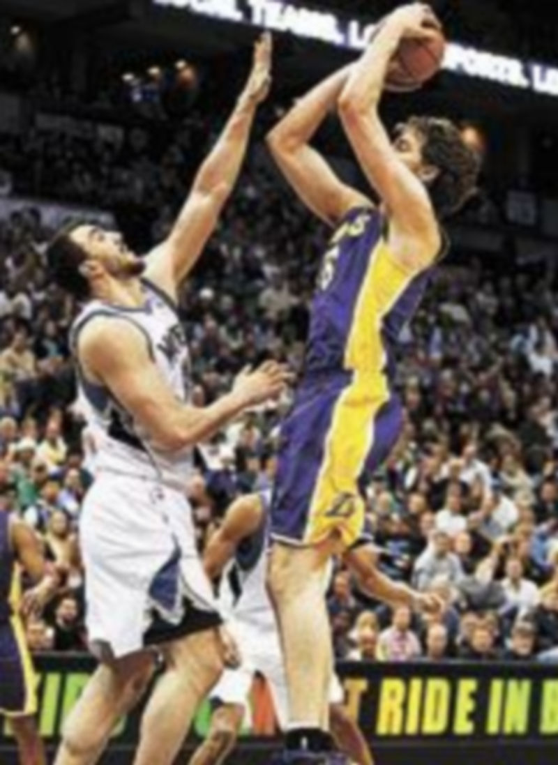 Pau fue clave en el triunfo de los Lakers.