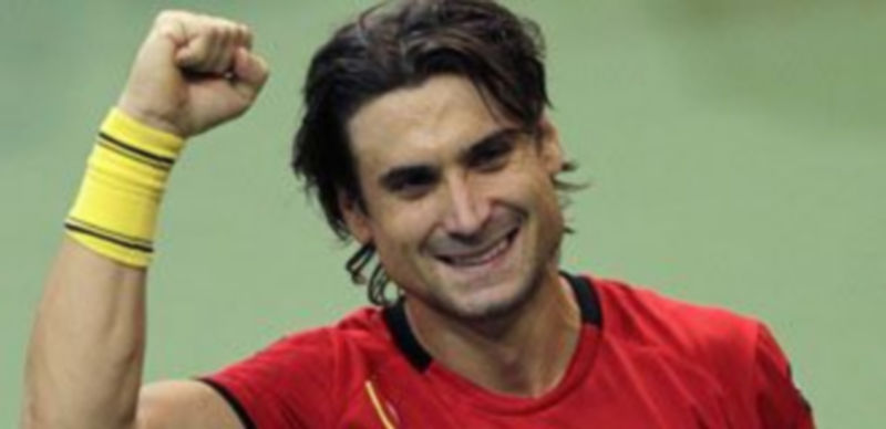 David Ferrer saludo satisfecho tras imponerse al checho Radek Stepanek en el primer partido de la eliminatoria frente a los checos en la Copa Davis. / Reuters