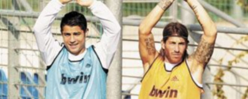 Cristiano Ronaldo y Sergio Ramos se ejercitan durante el último entrenamiento de la semana. / Ballesteros (Efe)