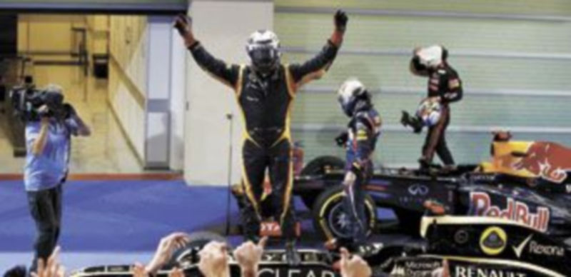 El piloto Kimi Raikkonen (Lotus) volvió a saborear las mieles del éxito después de su regreso a la Fórmula Uno