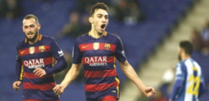 Munir tranquiliza el pase 1 El delantero blaugrana Munir El Haddadi celebra el gol anotado ante el conjunto perico durante la vuelta de octavos. / EFE