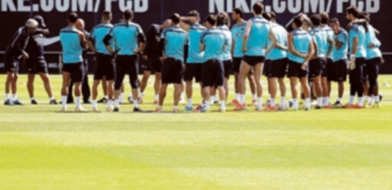 Los jugadores ‘culés’ prepararon ayer el duelo con Neymar