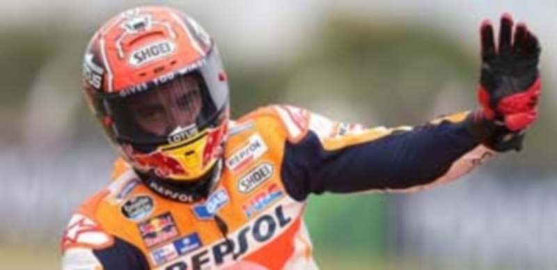 Marc Márquez celebra su victoria en el pasado Gran Premio de Argentina