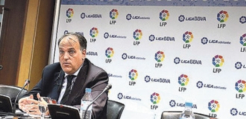 Javier Tebas compareció tras la Asamblea General Extraordinaria de la Liga. / E.P.
