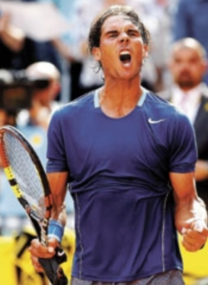 Nadal festeja su triunfo ante Bautista. / Reuters