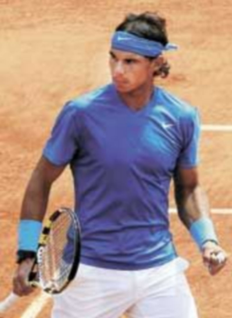 Nadal celebra un punto durante su encuentro ante Veic. / Efe.