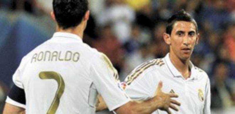 Di María y Cristiano Ronaldo celebran el tanto anotado por el portugués. / Reuters