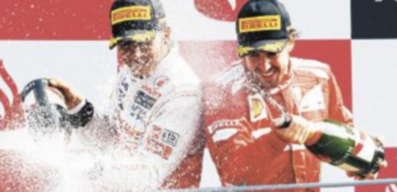 El español celebró su tercera posición en el podio como si hubiera ganado la carrera. /Reuters