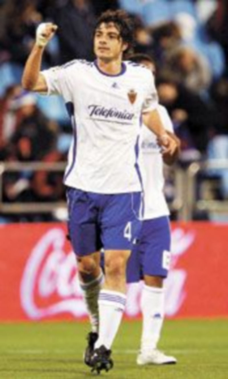 Contini festeja el tanto anotado frente al Sevilla. /Efe