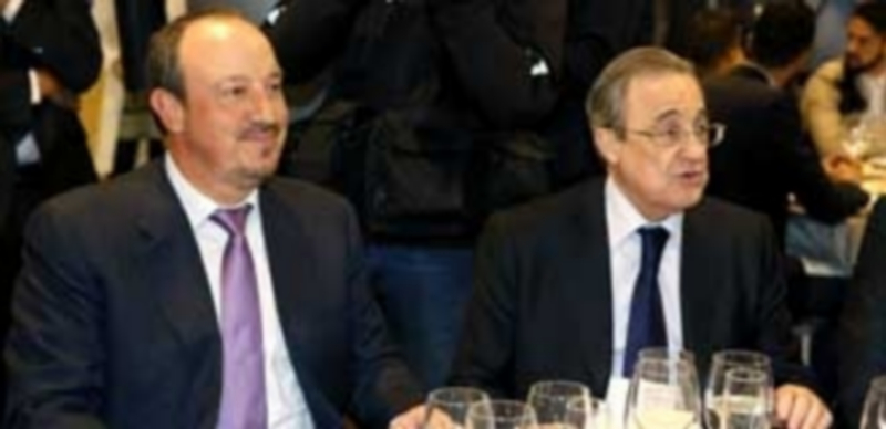 Rafa Benítez (izquierda) y Florentino Pérez