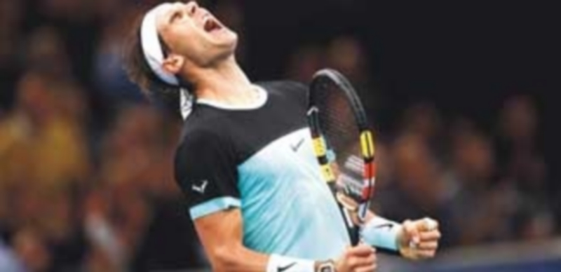 Rafa Nadal celebra un punto ganado durante uno de sus últimos partidos. / EFE