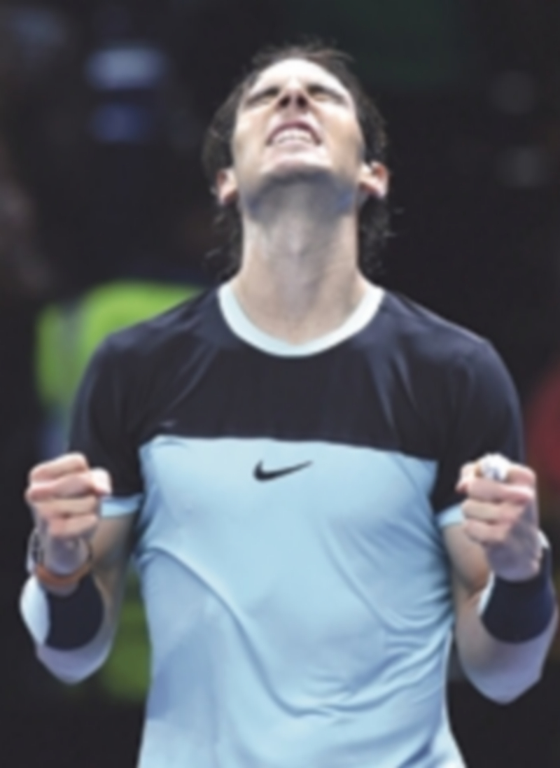 Nadal celebra su triunfo sobre David Ferrer antes de medirse con Djokovic. / EFE