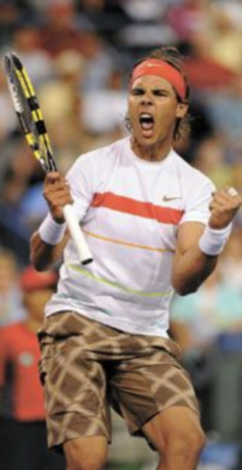 Nadal celebra su triunfo en las pistas californianas. / EFE
