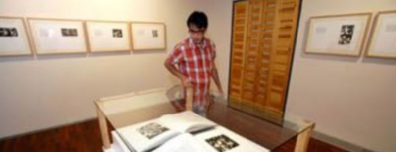 Un visitante observa una de las obras que pueden verse en el palacio de Los Serrano de Avila. /Ical