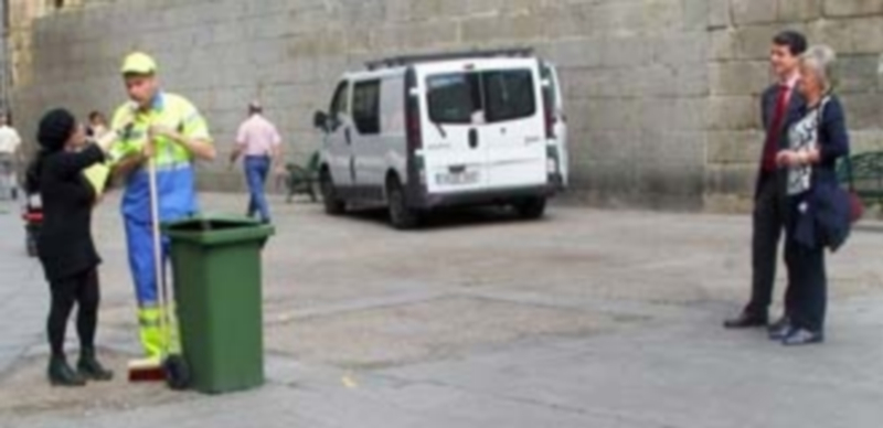 Imagen de una anterior representación teatral en la calle Real